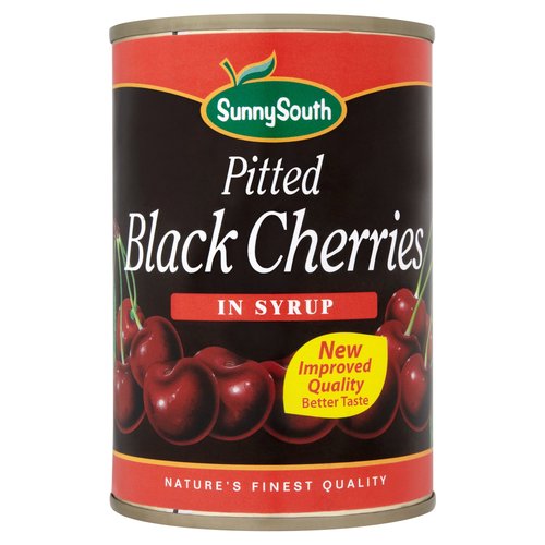 Sunny South Pitted Black Cherries in Syrup 425g