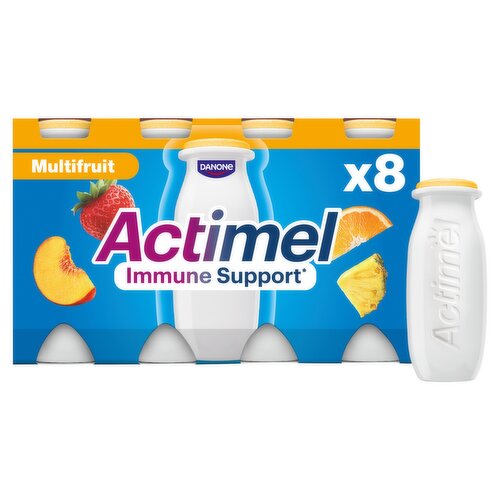 Actimel Multifruit Immunity Yoghurt Drink Multipack, 8x100g