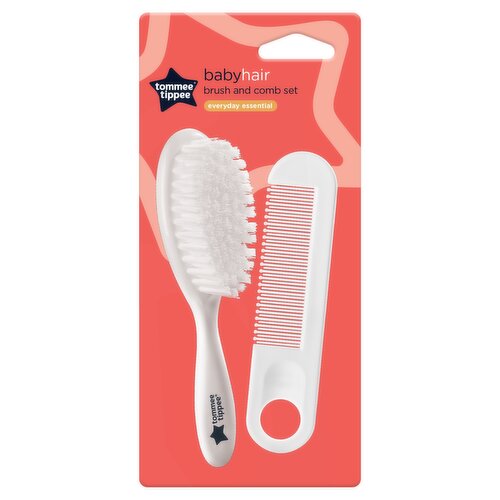 Tommee Tippee Essential Basics Brush and Comb Set, Soft Bristles for Baby Hair
