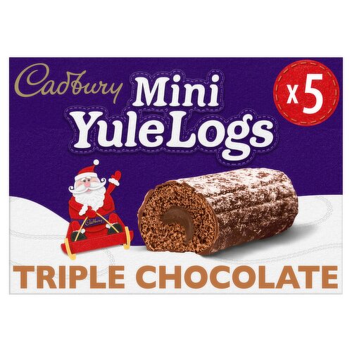 Cadbury Mini Yule Logs Triple Milk Chocolate Cakes 5 Pack