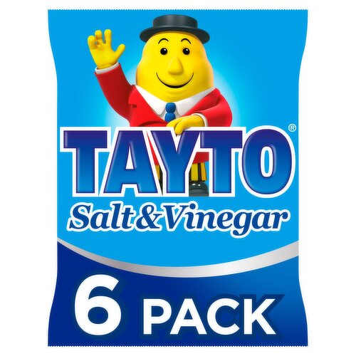 Tayto Salt & Vinegar Flavour Potato Crisps 6 x 25g