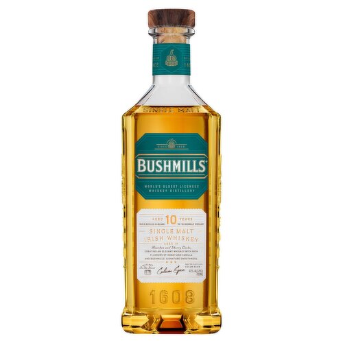 Bushmills Single Malt Irish Whiskey Aged 10 Years 70cl