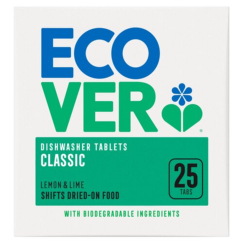 Ecover Lemon & Lime Classic Dishwasher Tablets, 25 Tablets 0.5kg