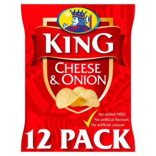 King Cheese & Onion Flavour Potato Crisps 12 x 25g