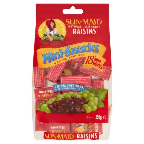 Sun-Maid Raisins Mini-Snacks 18 Mini Boxes 250g