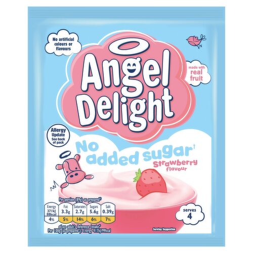 Angel Delight No Added Sugar Strawberry Instant Dessert Mix 47g