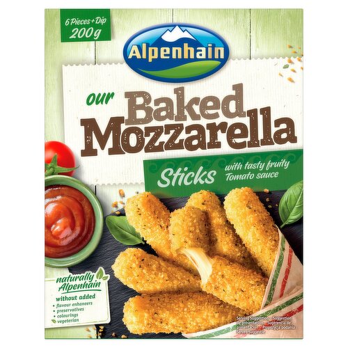 Alpenhain Our Baked Mozzarella Sticks with Tasty Fruity Tomato Sauce 200g