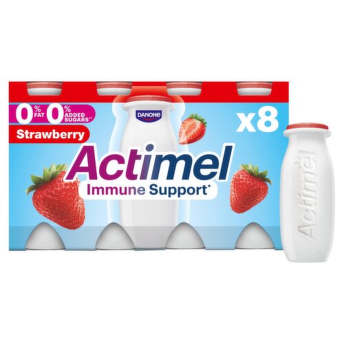 Actimel 0% Fat Strawberry 8 x 100g (800g)