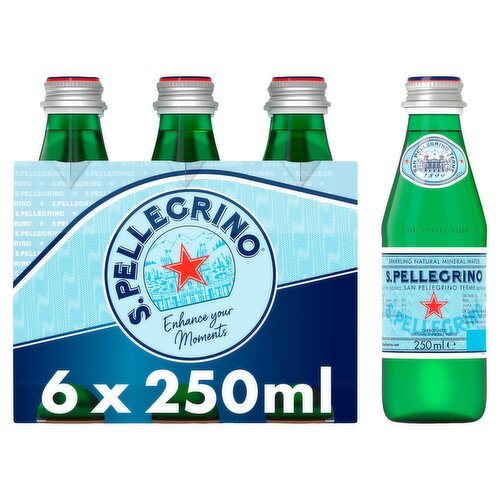 San Pellegrino Sparkling Natural Mineral Water Glass 6x250ml
