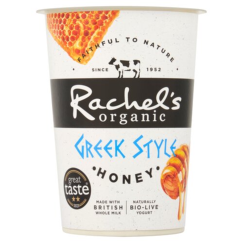 Rachel's Organic Greek Style Honey Naturally Bio-Live Yogurt 450g