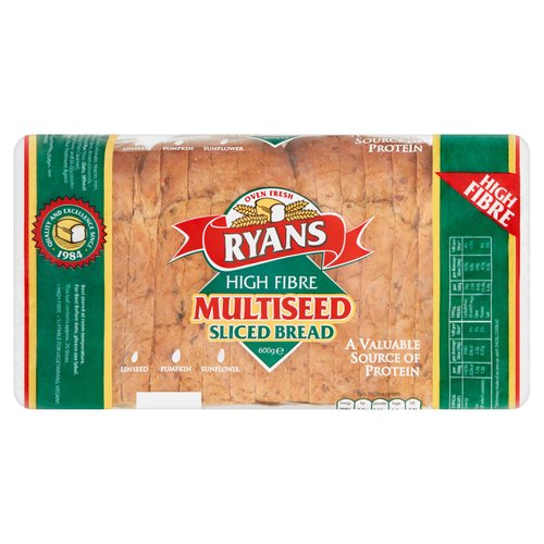 Ryans High Fibre Multiseed Sliced Bread 600g