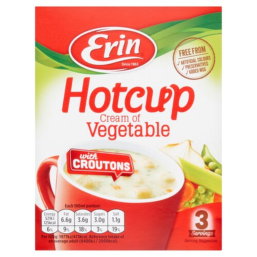 Erin Hotcup Cream of Vegetable with Croutons 79g