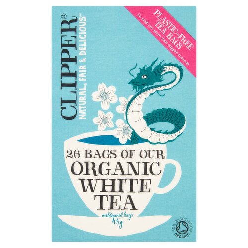 Clipper Organic White Tea 26 Unbleached Bags 45g
