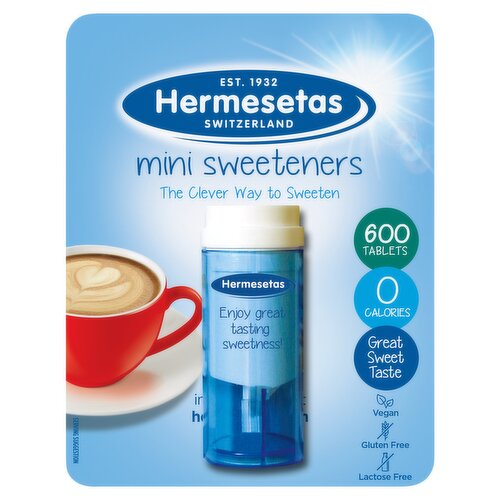 Hermesetas Mini Sweeteners 600 Tablets – Zero Calorie Sugar Free Table-Top Dispenser
