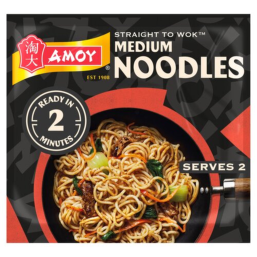 Amoy Straight To Wok Medium Noodles 2 x 150g (300g)