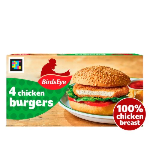 Birds Eye 4 Wholegrain Breaded Chicken Burgers 200g