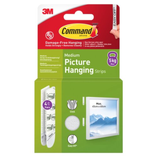 Command Brand Medium Picture Hanging Strips 4 Pairs