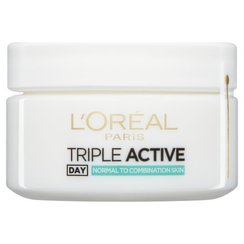 L'Oréal Paris Triple Active Day 24H Hydrating Moisturiser, for Normal to Combination Skin, 50ml