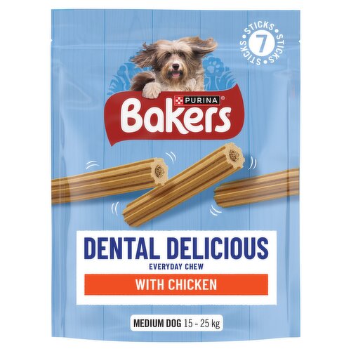 BAKERS Dental Delicious Medium Chicken Dog Chews 200g