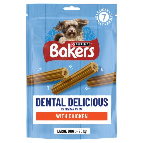 BAKERS Dental Delicious Large Chicken Dog Chews 270g