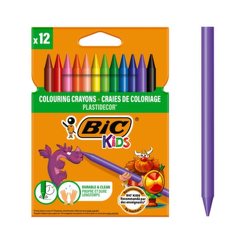 BIC Plastidecor Colouring Crayons x12