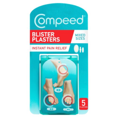 Compeed Blister Plasters Mixed Size 5 Pack - Hydrocolloid Foot Treatment - Heal Fast