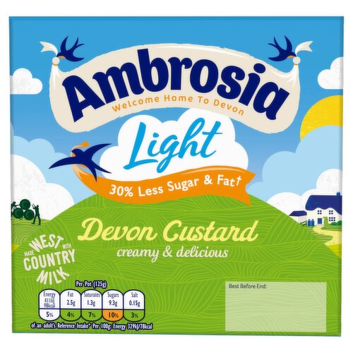 Ambrosia Light Devon Custard 4 x 125g (500g)