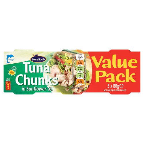 Sunny South Tuna Chunks in Sunflower Oil 3 x 80g