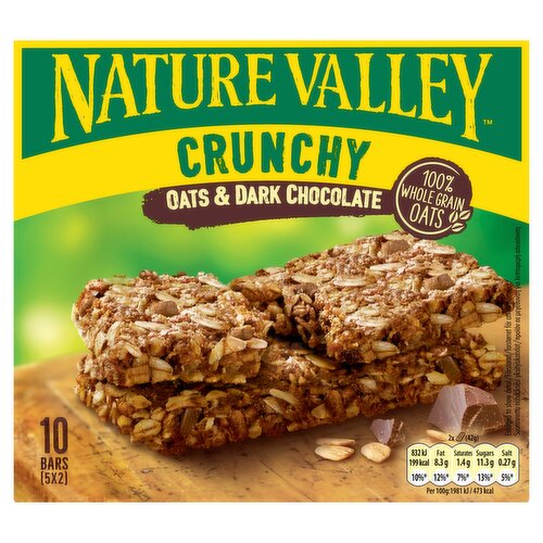 Nature Valley Crunchy Oats & Dark Chocolate Cereal Bars 5 x 42g (210g)