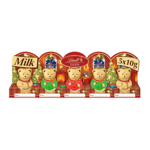 Lindt Teddy Christmas Milk Chocolate 5 x 50g