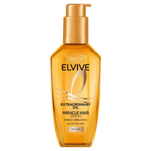 L'Oreal Paris Elvive Extraordinary Oil Serum: Nourishes, 6x Shine, Heat Protect, All Hair, 100ml
