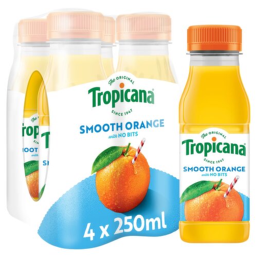 Tropicana Orange Juice Smooth Multipack 4 x 250ml