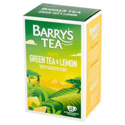 Barry's Tea Green Tea & Lemon 40 Teabags 80g