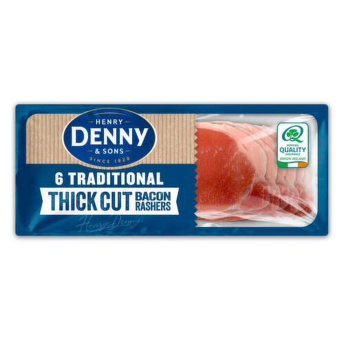 Henry Denny & Sons 6 Traditional Thick Cut Bacon Rashers 240g