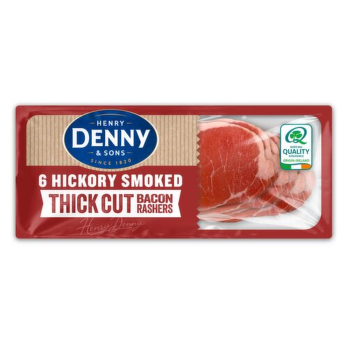 Henry Denny & Sons 6 Hickory Smoked Thick Cut Bacon Rashers 240g