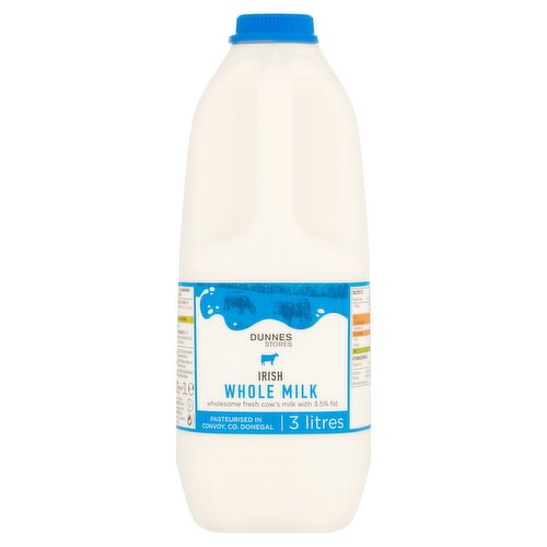 Dunnes Stores Irish Whole Milk 3L