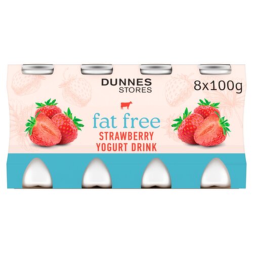Dunnes Stores Fat Free Strawberry Yogurt Drink 8 x 100g
