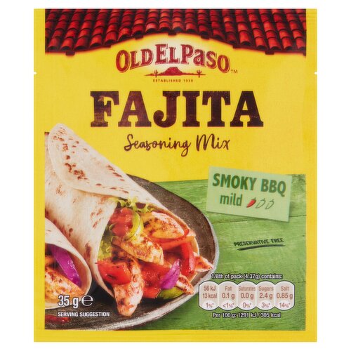 Old El Paso Smoky BBQ Fajita Seasoning Spice Mx 35g