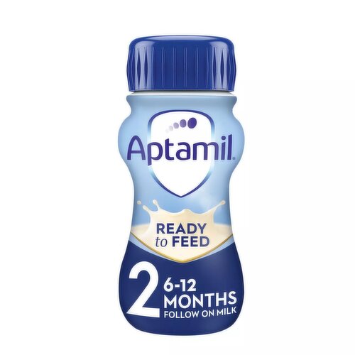 Aptamil 2 Follow On Baby Milk Liquid Formula, Ready to Drink, 6-12 Months, 200ml