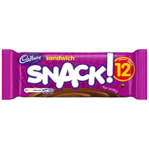 Cadbury Snack Sandwich Chocolate Biscuit 12 Pack 264g