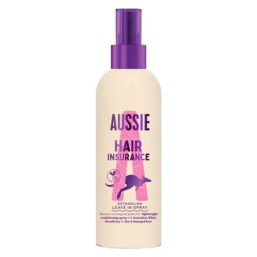 Aussie Hair Insurance Detangling Leave-In Spray 250ml to Protect Hair from Styling Damage