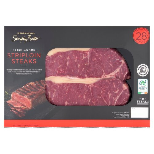 Dunnes Stores Simply Better 2 Irish Angus Striploin Steaks 450g