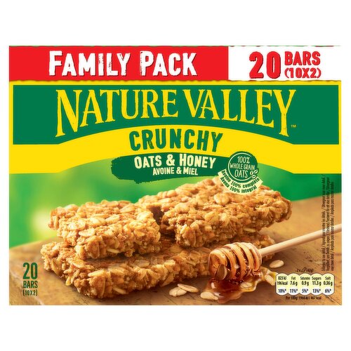 Nature Valley Crunchy Oats & Honey Cereal Bars Family Pack 10 x 42g (420g)