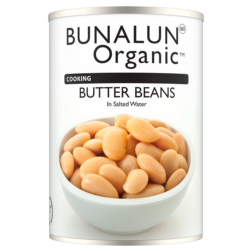 Bunalun Organic Butter Beans in Salted Water 400g