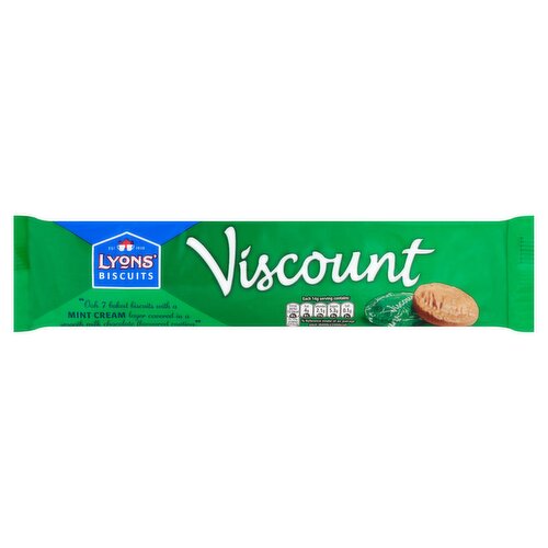 Lyons' Biscuits Viscount Chocolate Covered Mint Creams 98g
