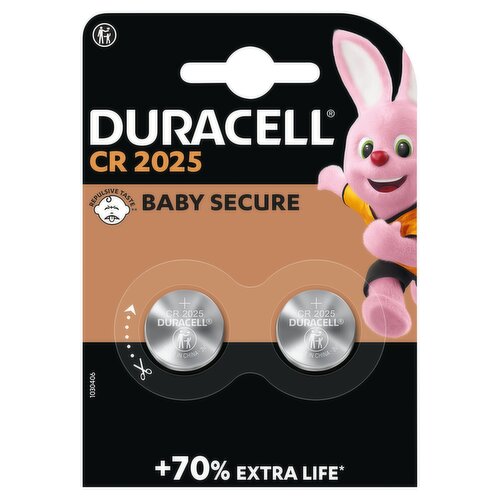 Duracell Specialty 2025 Lithium Coin Battery 3V, pack of 2 (DL2025/CR2025)