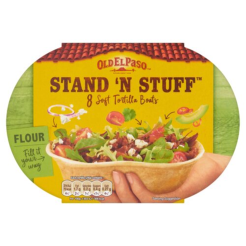 Old El Paso Stand ‘N’ Stuff Soft Flour Tortillas Wraps 8Pk 193G