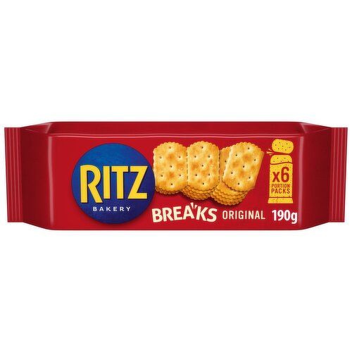 Ritz Breaks Original Crackers Snack Lunchbox 6 Pack Multipack 190 g