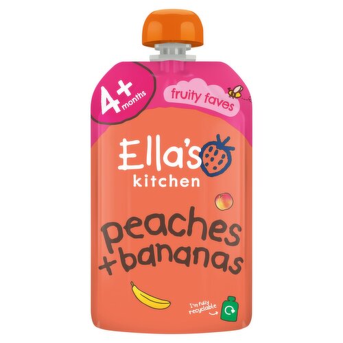 Ella's Kitchen Organic Peaches and Bananas Baby Pouch 4+ Months 120g