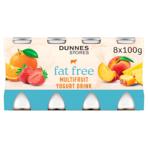 Dunnes Stores Fat Free Multifruit Yogurt Drink 8 x 100g